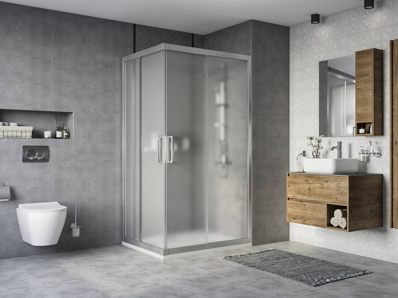 Душевой уголок 110x90 см хром Stworki "Карлстад" 3GW124TTKK000 - изображение 4