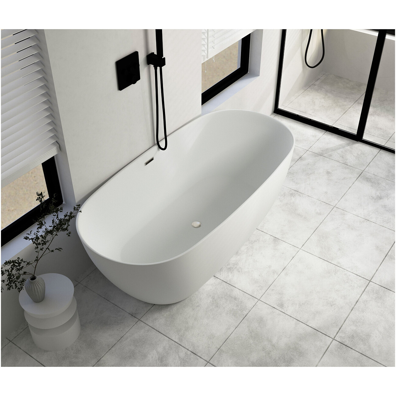 Ванна акриловая отдельностоящая со сливом-переливом белая Cerutti SPA D'iseo CT7390 - изображение 10