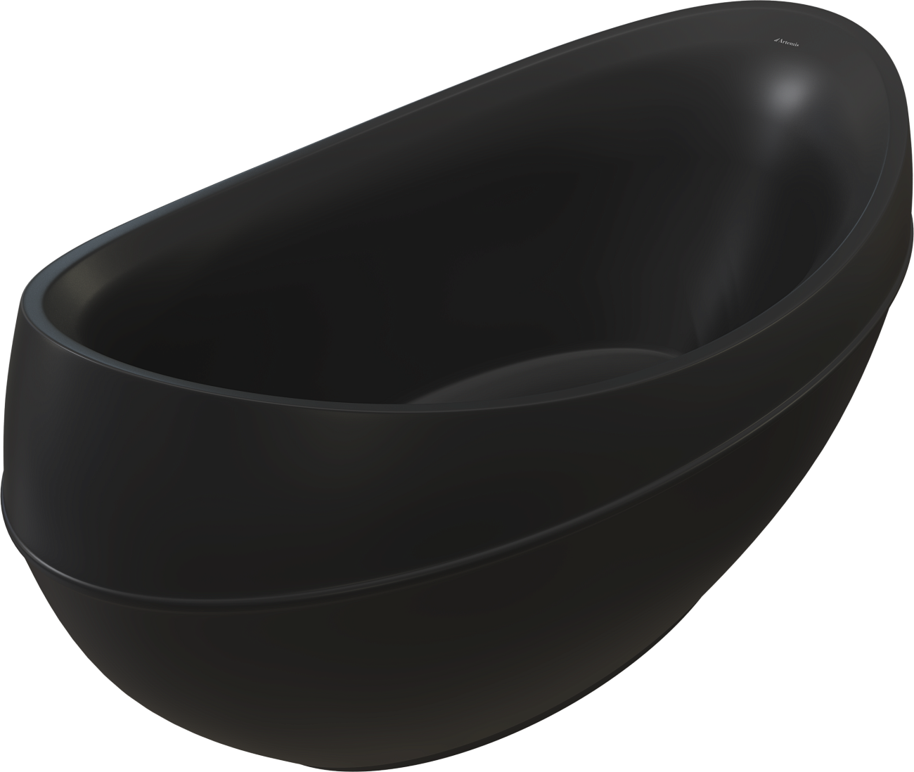 Ванна акриловая овальная 95х190 см черная Artemis Adonis 1.05.400.038.01.0.64 - изображение 8