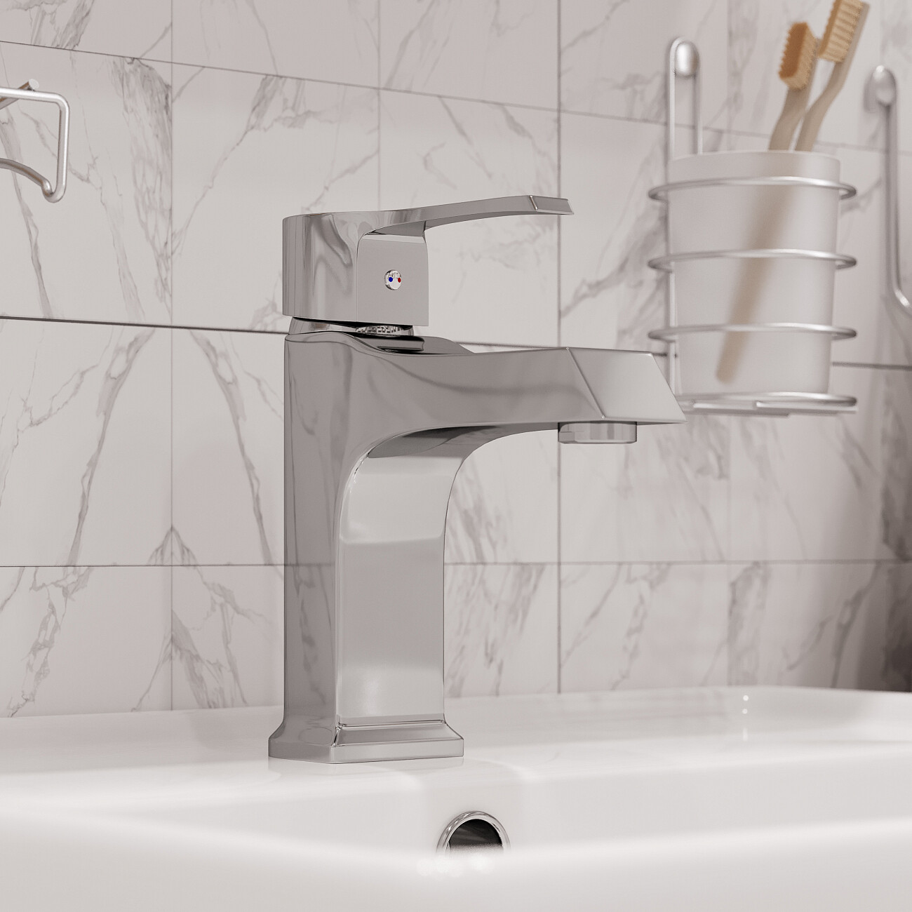 Смеситель для раковины хром Mega Sun MG-SUN02 - изображение 6