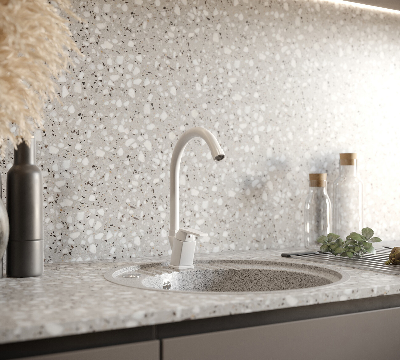 Смеситель для кухни однорычажный белый Domaci "Равенна" SM-01w - изображение 2