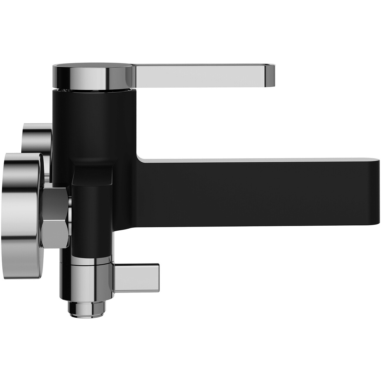 Смеситель для ванны с душем настенный черный, хром Stworki "Лександ" S09100BC - изображение 7