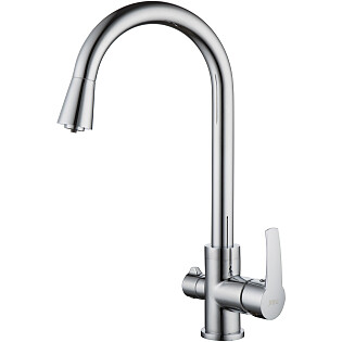 Смеситель для кухни латунный с подключением к фильтру хром D&K Rhein Valerius DA1361601