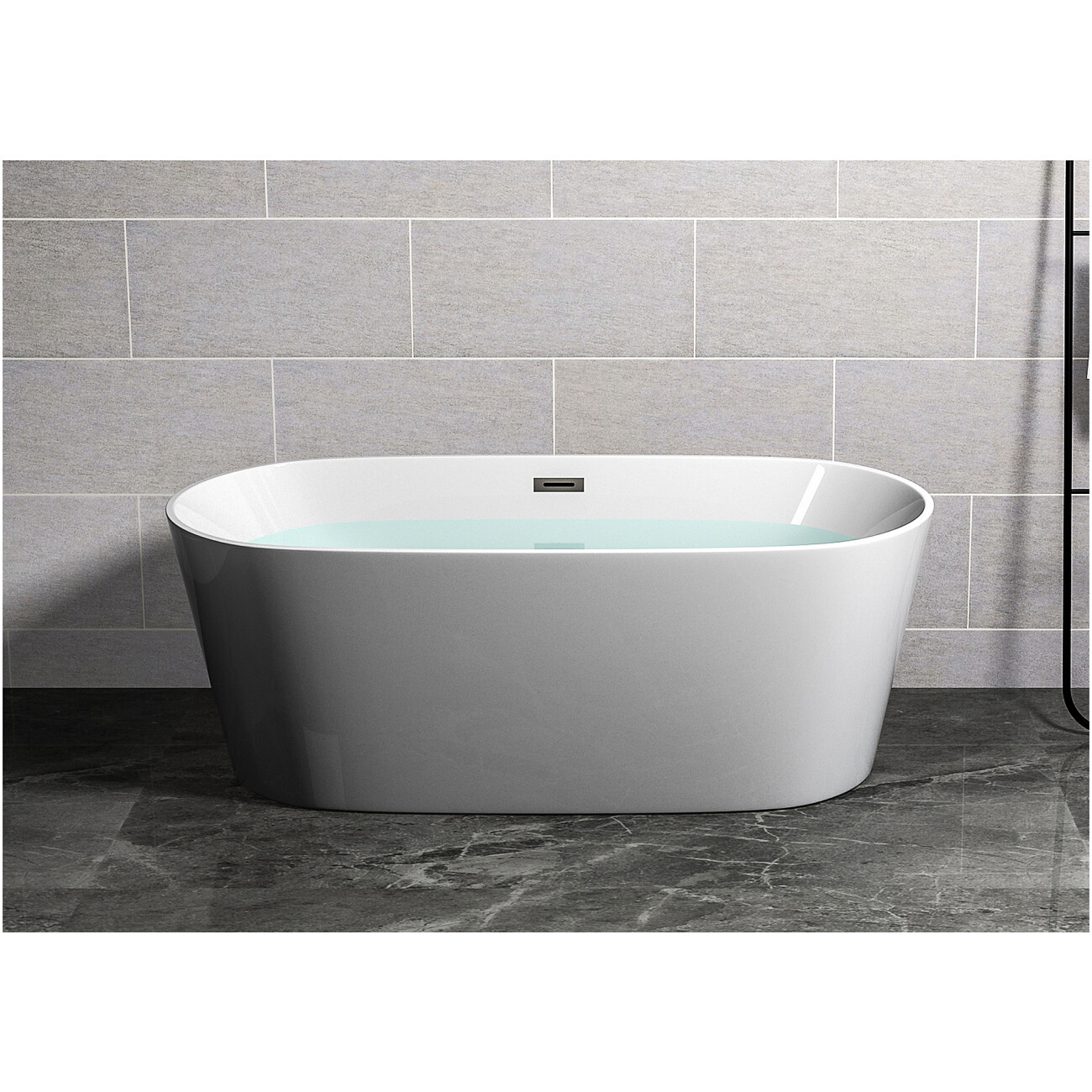 Ванна акриловая отдельностоящая со сливом-переливом белая Cerutti SPA Resia CT7388 - изображение 10