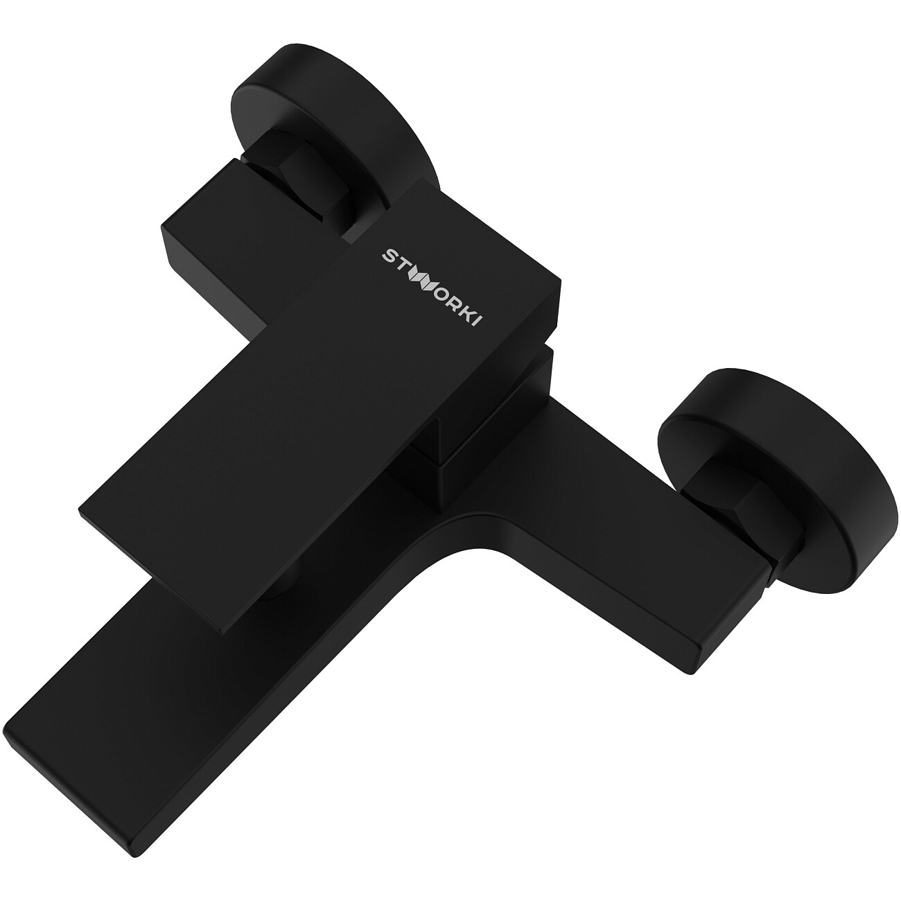 Смеситель для ванны с душем настенный черный Stworki "Нюборг" S37100BK - изображение 8