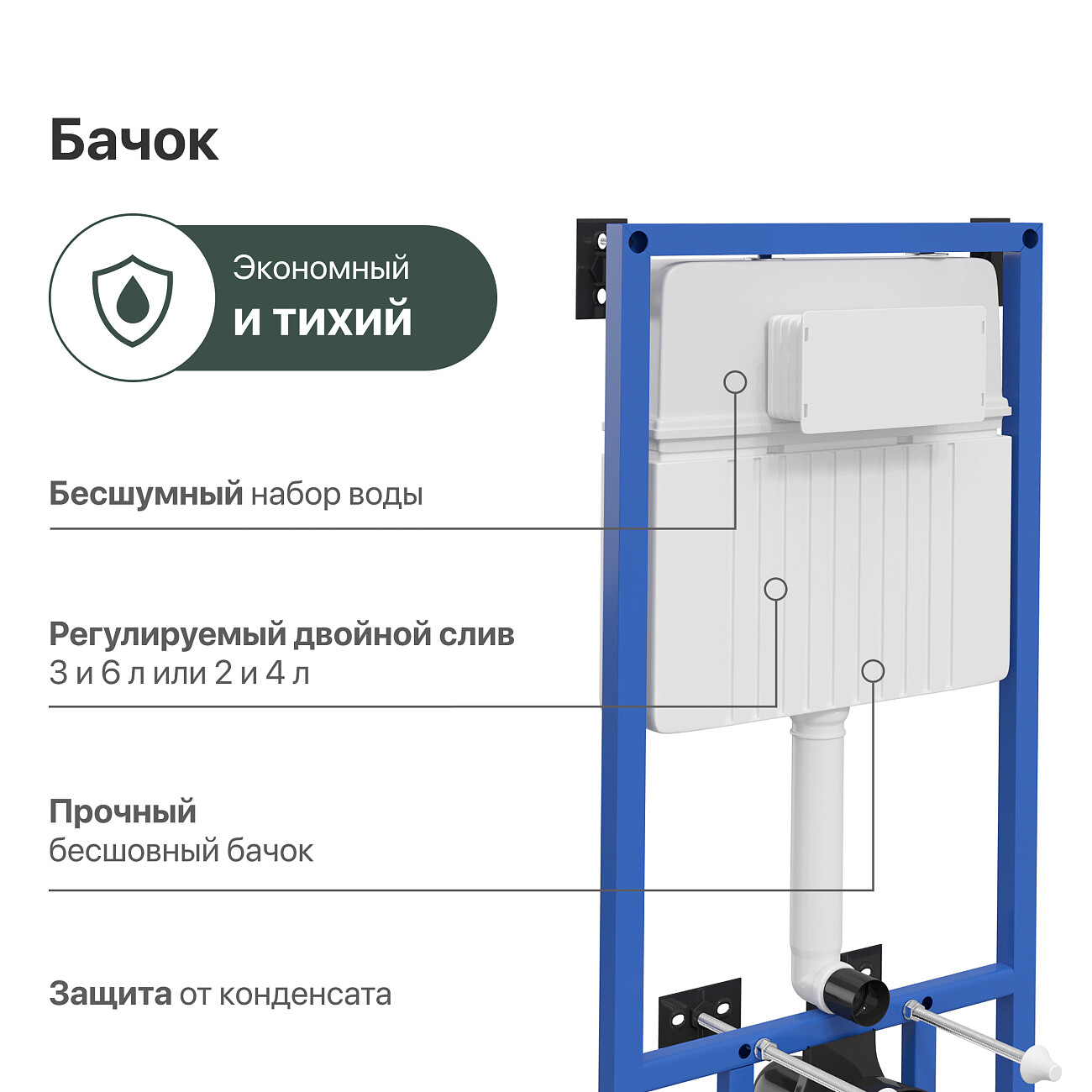 Система инсталляции для унитазов Stworki 510162 с кнопкой белой 230824 - изображение 8
