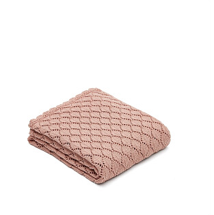 Плед вязаный ажурный 70х100 см розовый Ria от La Forma