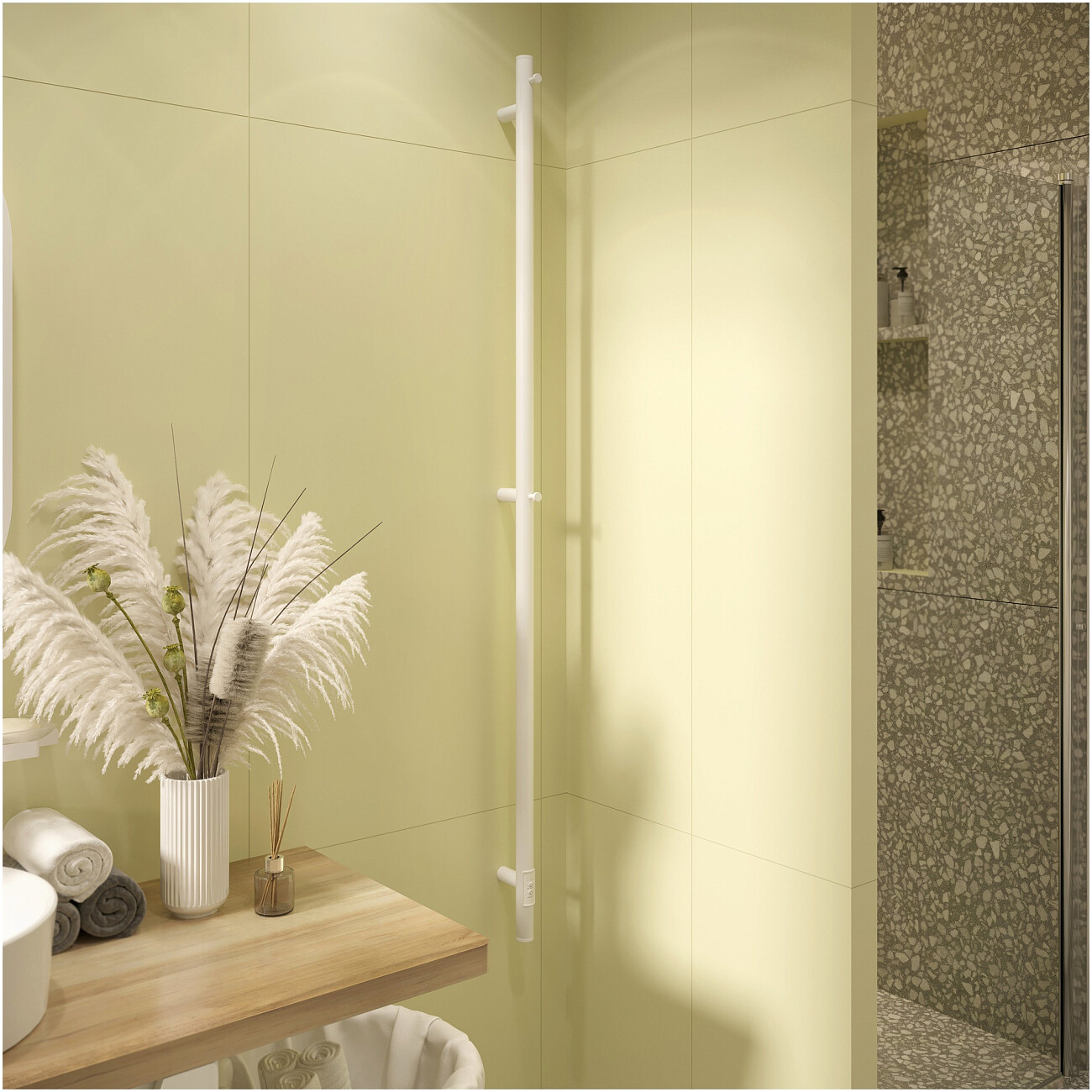 Полотенцесушитель электрический 160х3 см белый Ewrika "Пенелопа" K1 4657801249389 - изображение 4