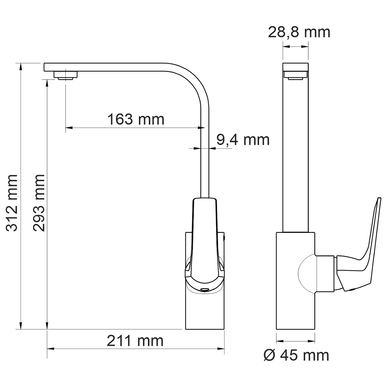 Смеситель для кухни из латуни хром Wasserkraft 1907 - изображение 11