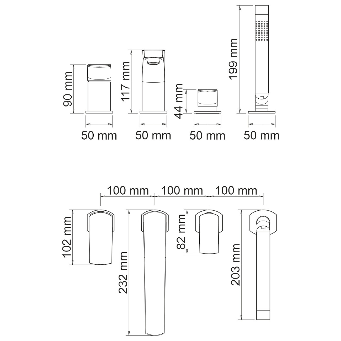 Душевая система со смесителем на борт ванны хром Wasserkraft Salm 2755 - изображение 4