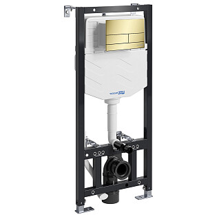 Инсталляция для подвесного унитаза с кнопкой смыва золото Aller 10TLT.010.ME.PG04