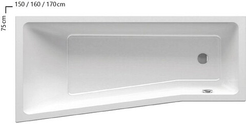 Ванна акриловая ассиметричная 160х75 см белая Ravak Be Happy II R C971000000