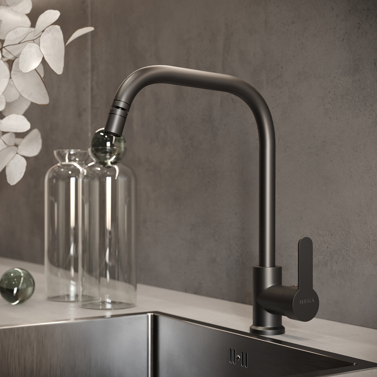 Смеситель для кухни черный Mega City MG- ZRV104-B - изображение 5