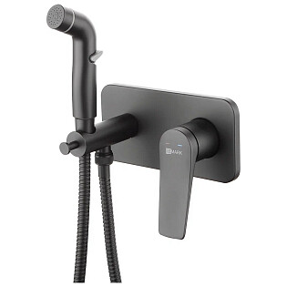 Смеситель встраиваемый с гигиеническим душем черный Lemark Bronx LM3720BL