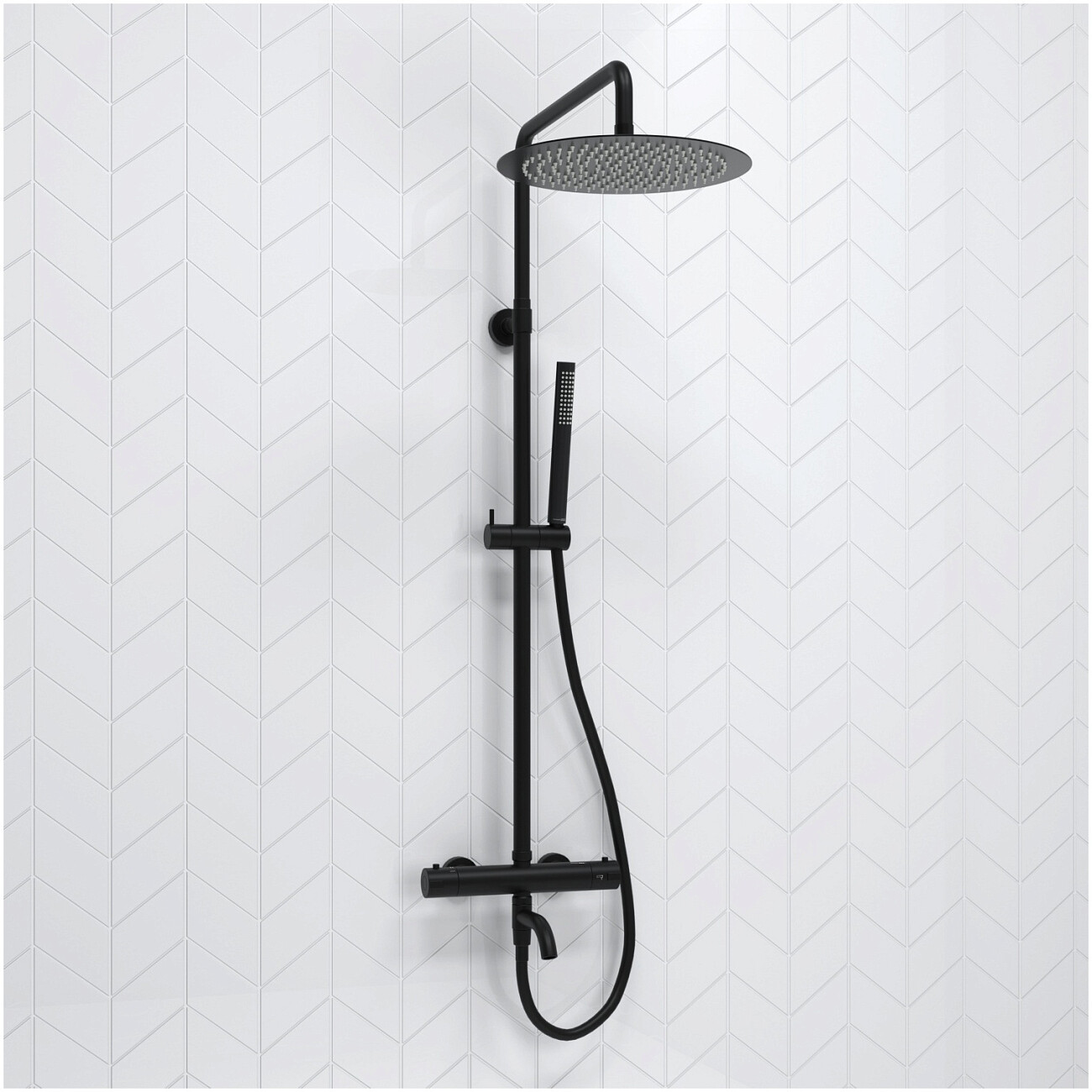 Душевой комплект с верхним душем и лейкой черный Wasserkraft A288.160.217.BM Thermo - изображение 2