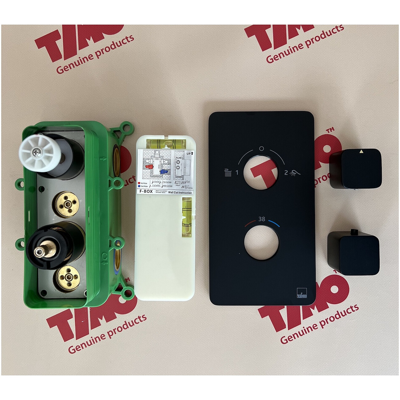 Душевой комплект встроенный с термостатом и тропическим душем черный Timo Petruma SX-5059-03SM - изображение 2