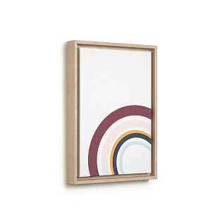 Постер с кругами в деревянной раме 29,7x42 см бежевый Keila