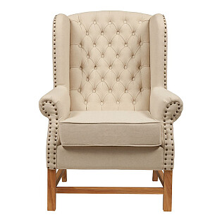 Кресло с мягкими подлокотниками бежевое French Provincial Armchair