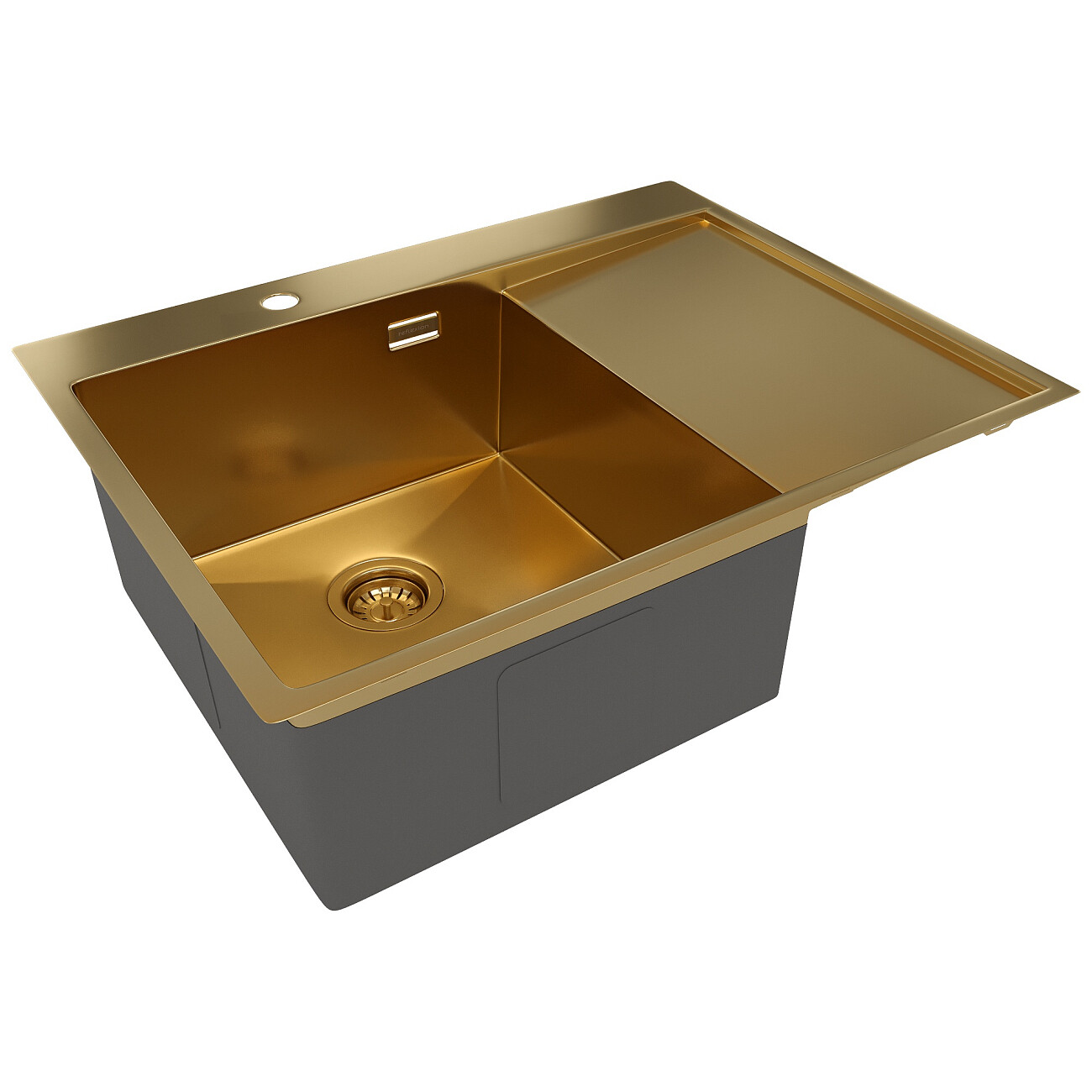 Кухонная мойка из нержавеющей стали 50х65 см брашированное золото Reflexion Maggiore RX2365GD - изображение 4