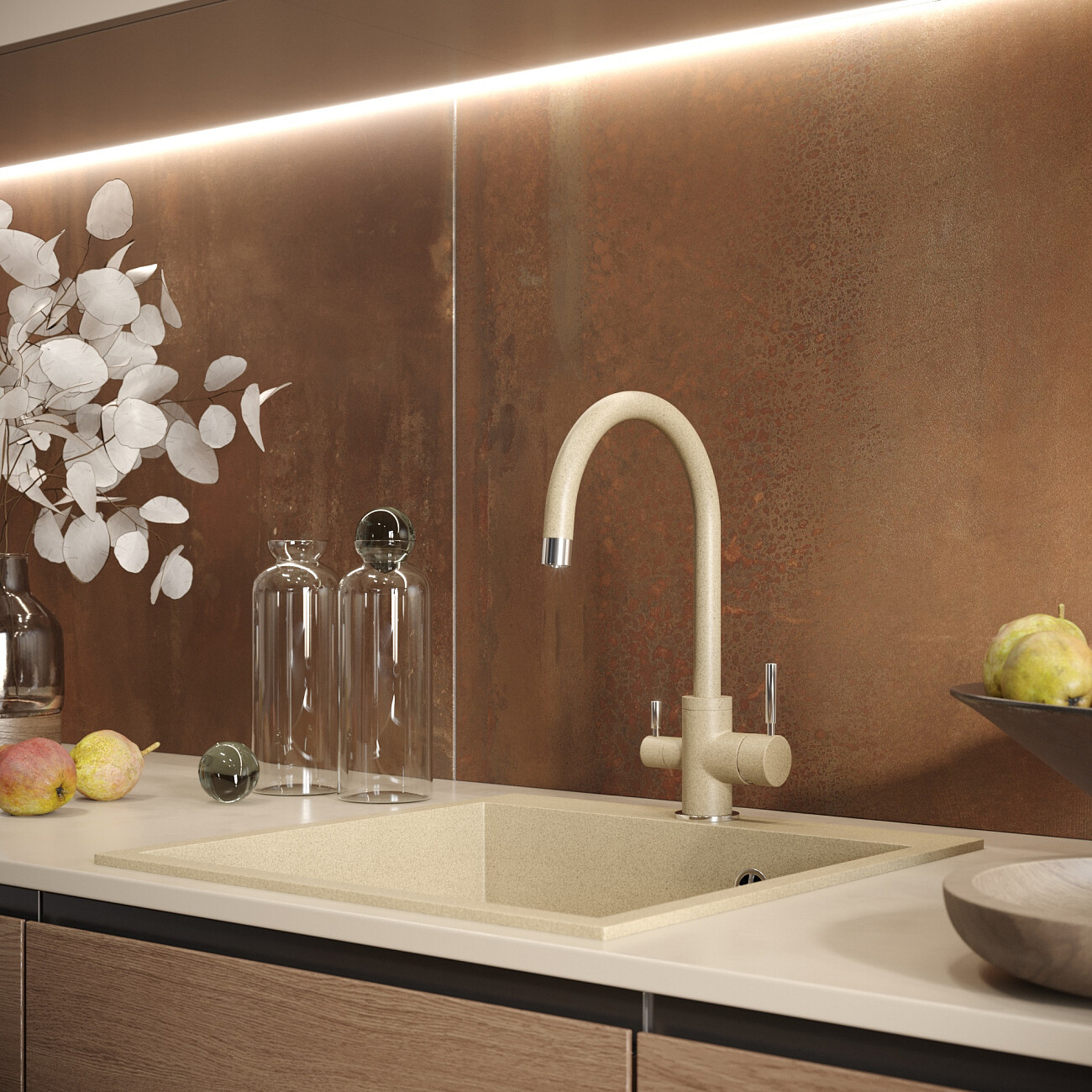 Смеситель для кухни однорычажный сардоникс Domaci "Солерно" DC-3007 - изображение 5