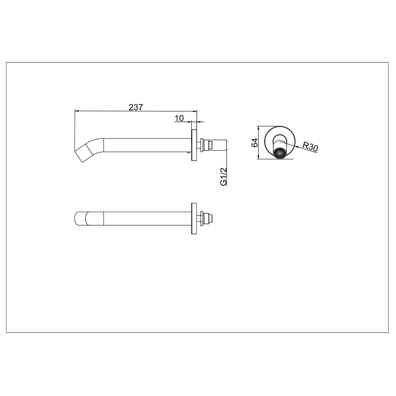Излив смесителя для ванны встраиваемый хром D&K DC1004895 - изображение 2