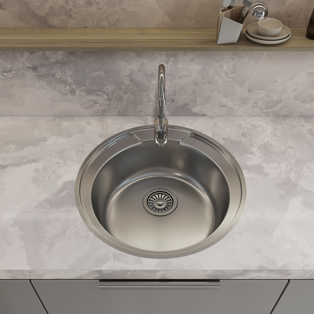 Смеситель для кухни с вращающимся изливом хром Domaci "Равенна" D11-001cr - изображение 6