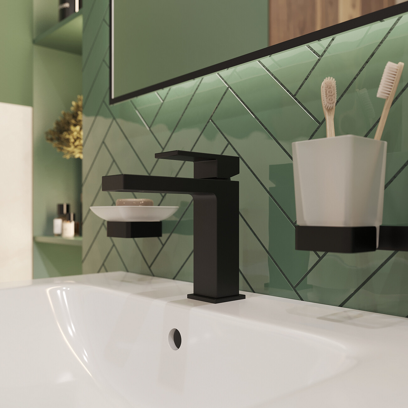 Смеситель для раковины черный Stworki "Нюборг" NU-01b - изображение 7