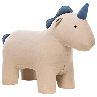 Пуф мягкий бежевый, синий Unicorn Omega 02