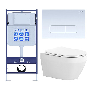 Унитаз Aquatek &quot;Лея&quot; AQ1199-00 с инсталляцией Standard INS-0000012, с кнопкой KDI-0000013