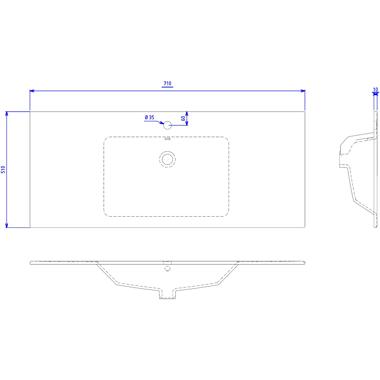 Раковина мебельная стеклянная 70 см серая Stworki "Вестфолл" - изображение 2