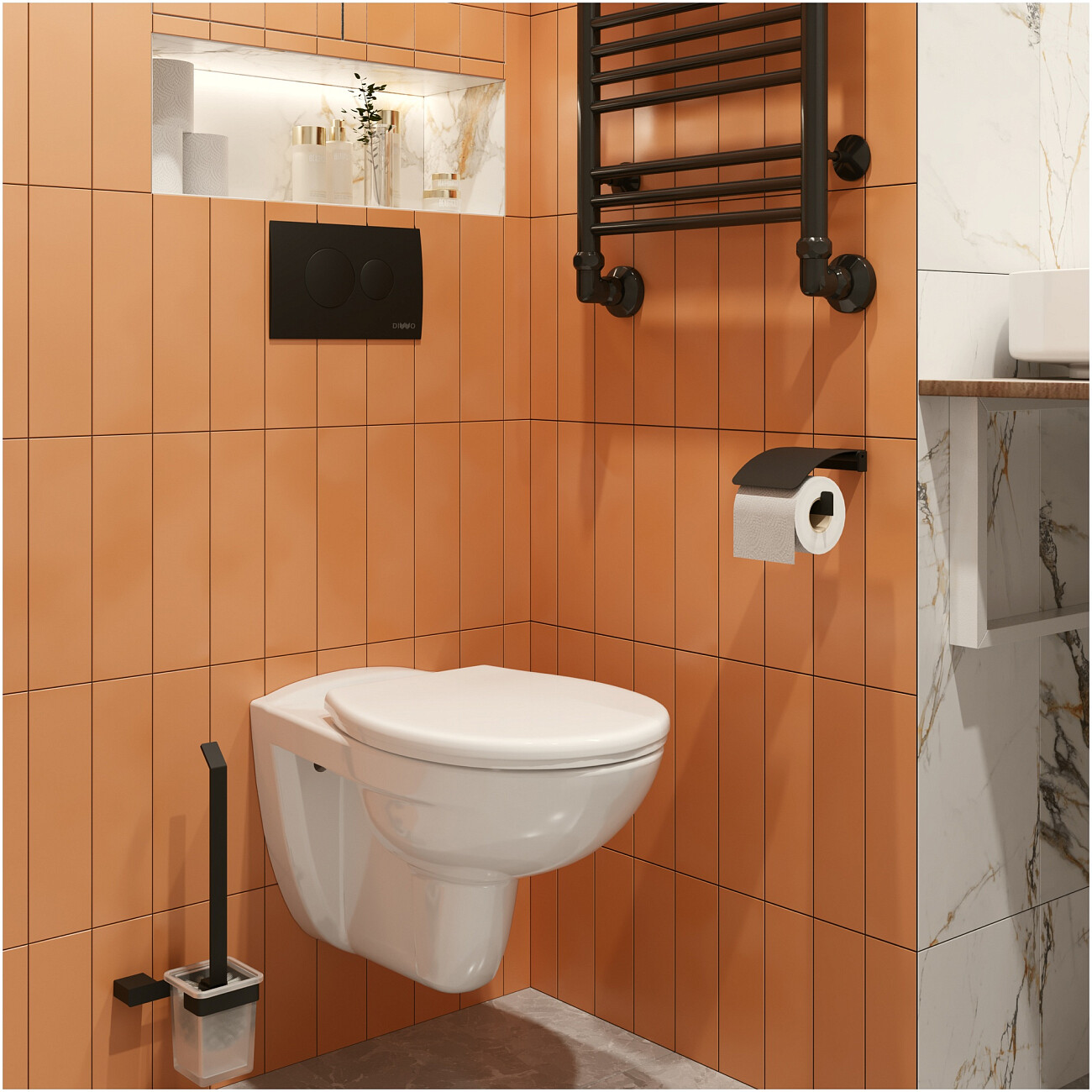 Кнопка смыва для унитаза 16,5х24,6 см черная Diwo 7313 - изображение 7