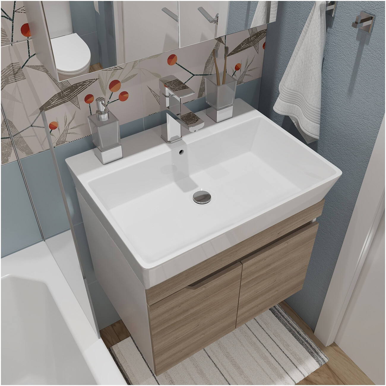 Раковина подвесная 60 см белая Diwo "Архангельск" VG 0060 - изображение 5