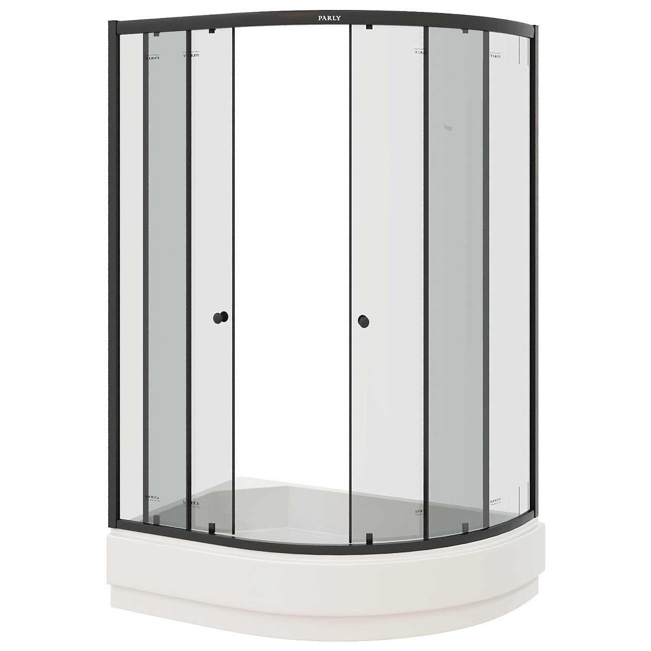 Душевой уголок ассиметричный левый со средним поддоном 80х120 см черный Parly ZEM1201ВL - изображение 3