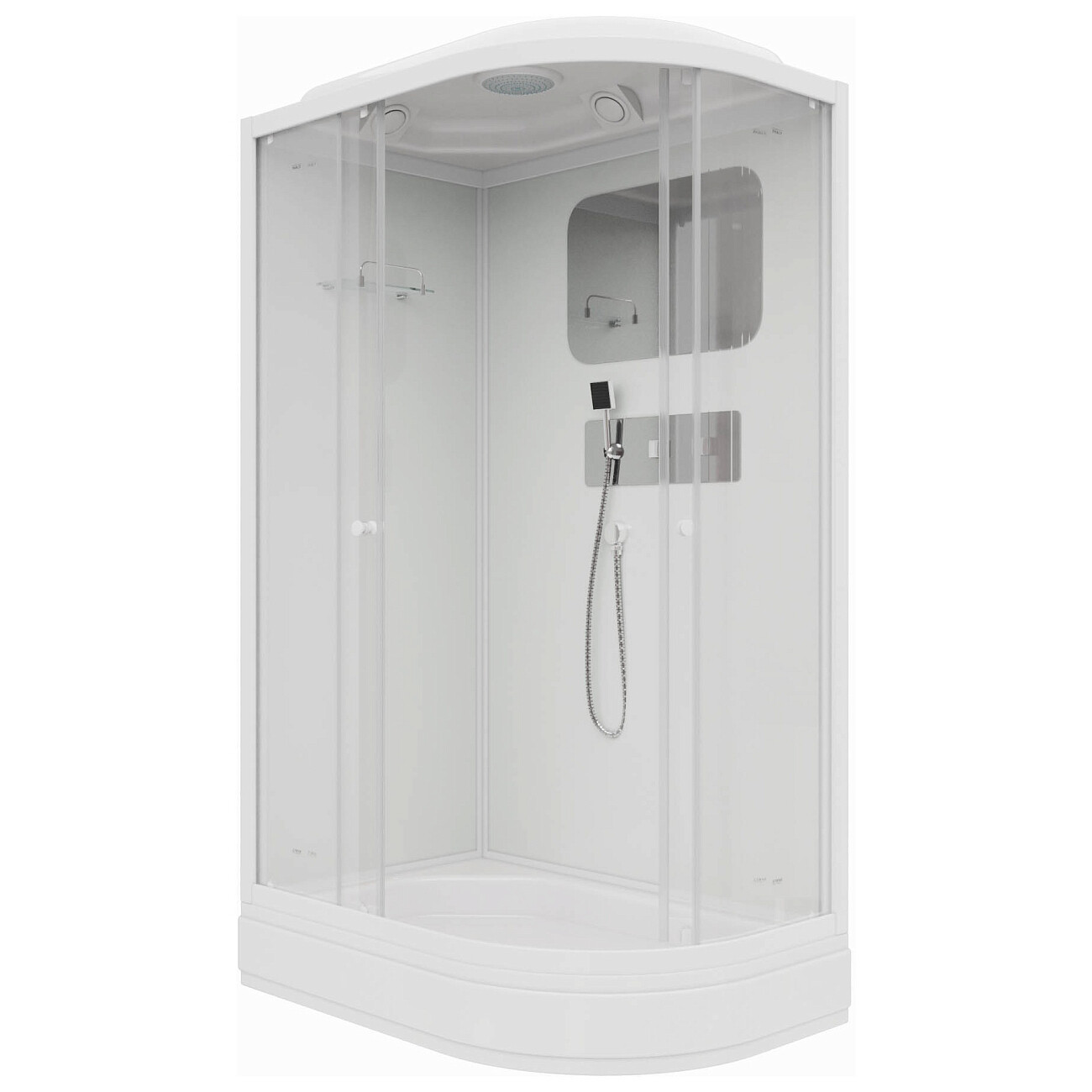 Душевая кабина ассиметричная левая со средним поддоном 80х120 см белая Parly BMM120L - изображение 2