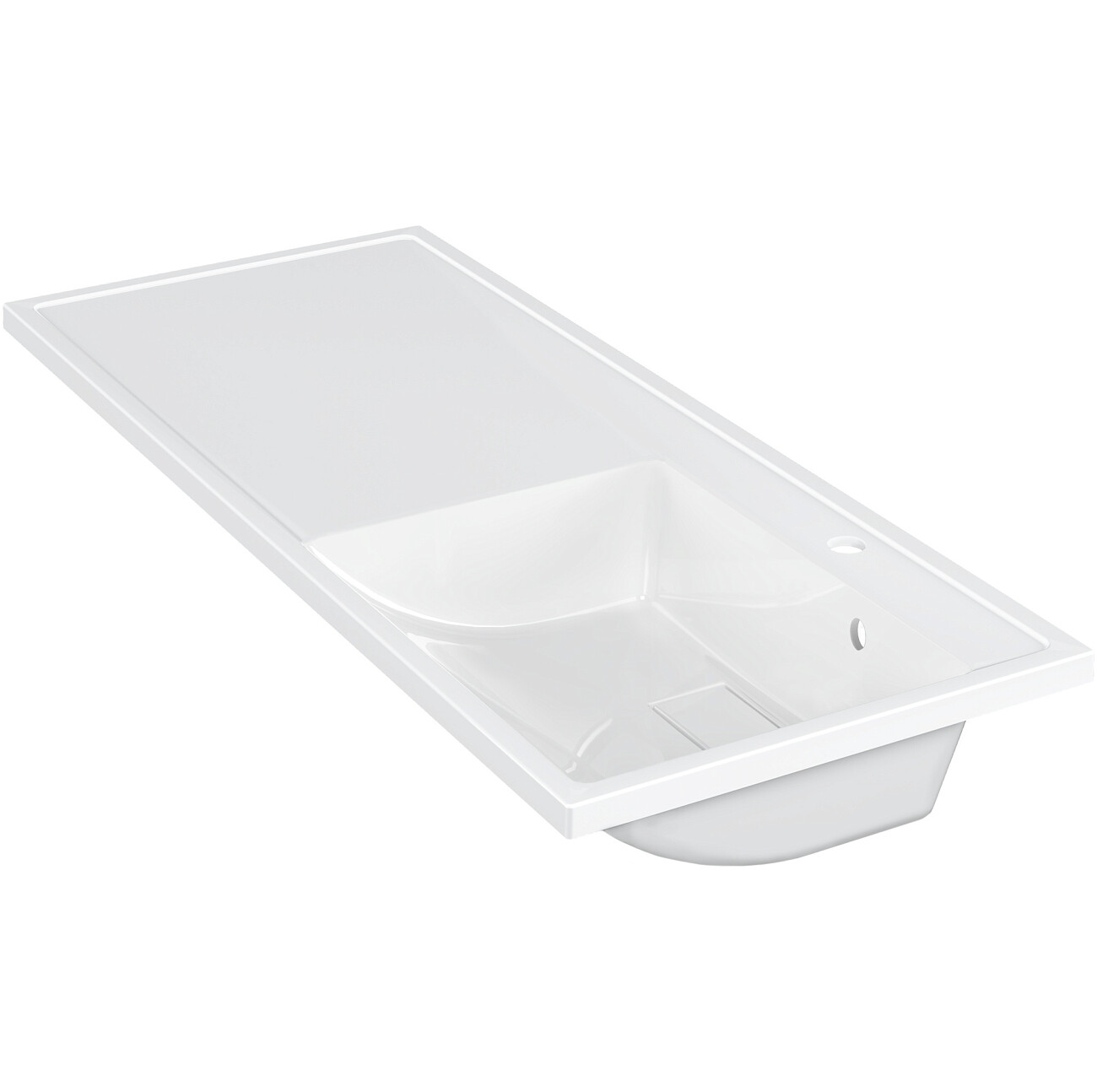 Раковина на стиральную машину со столешницей слева 50х110 см белая Stworki "Флом" SFnS1100R - изображение 4