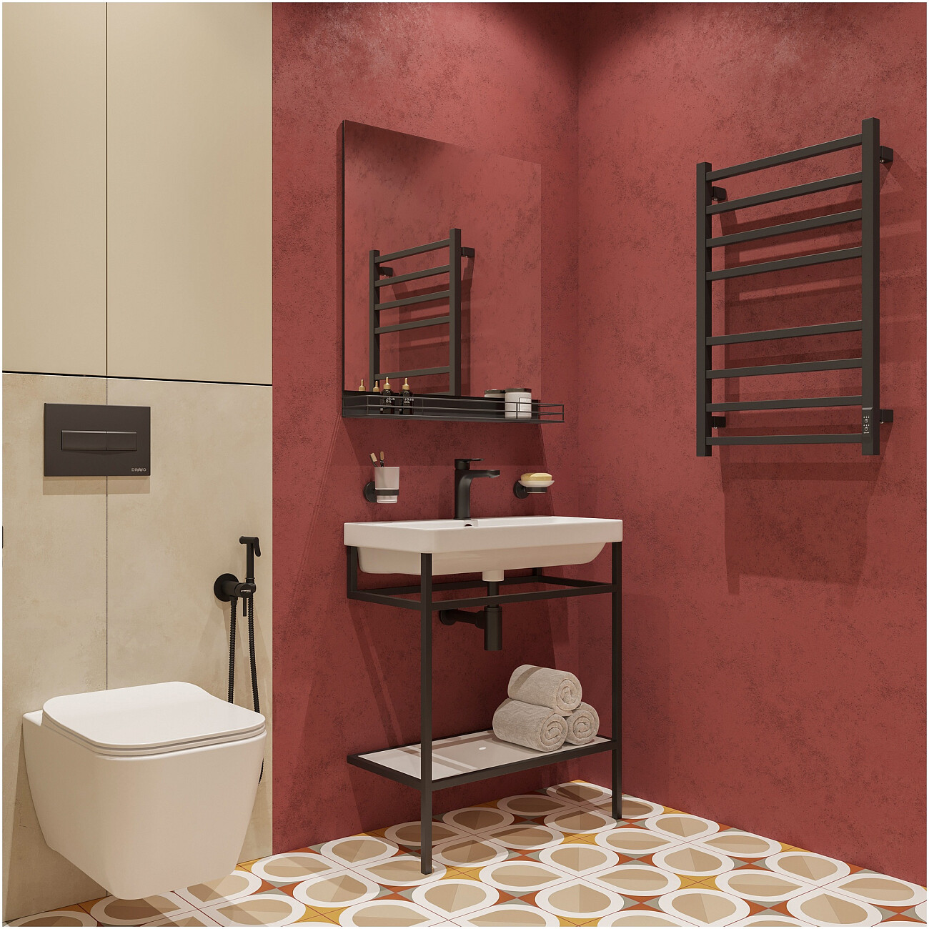 Полотенцесушитель электрический 80х50 см черный Ewrika "Пенелопа" L2 4657801249549 - изображение 3