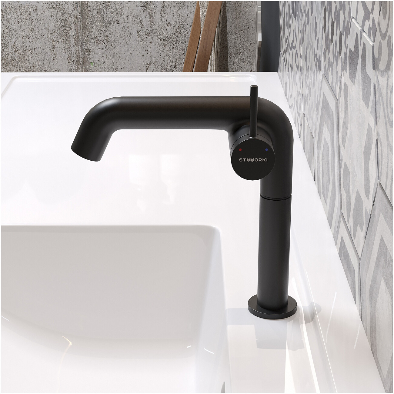 Смеситель для раковины однорычажный черный Stworki "Лунд" S25010BK - изображение 6