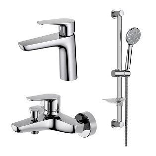 Душевой комплект с лейкой, смесителем для раковины и ванны хром Aquatek &quot;Бетта&quot; AQ1130CR