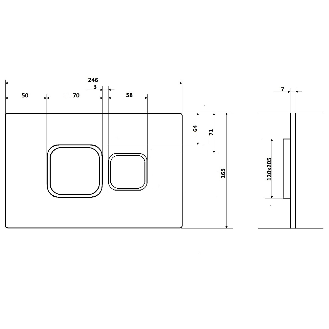 Кнопка смыва двойная механическая золотая CR01GD Ceruttispa CT9716 - изображение 3