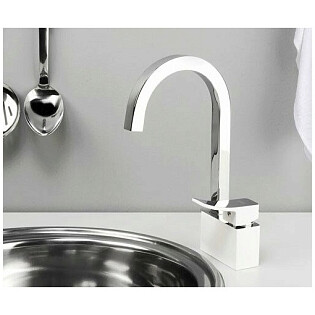 Смеситель для кухни из латуни белый Wasserkraft 1067W
