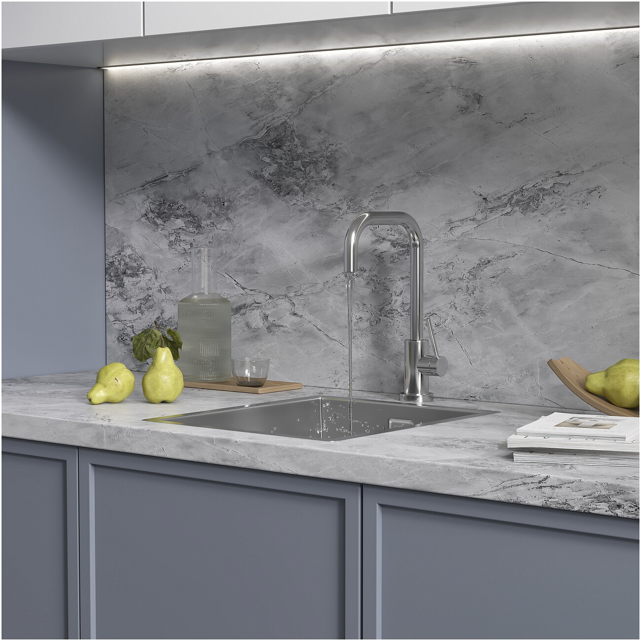 Кухонная мойка из нержавеющей стали 44х38 см полированная сталь Reflexion Como RX2038SS - изображение 9