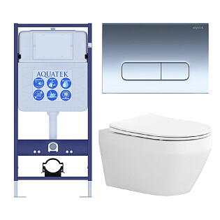 Унитаз Aquatek &quot;Лея&quot; AQ1199-00 с инсталляцией Standard INS-0000012, с кнопкой KDI-0000016
