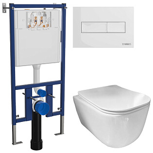 Унитаз подвесной Ceramicanova New Day CN3005 с инсталляцией Diwo 4501, с кнопкой белой 7320