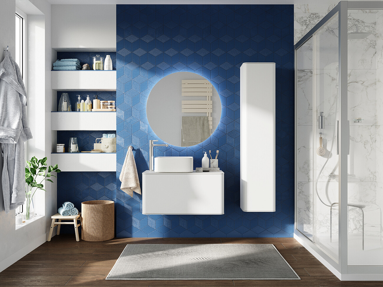 Раковина-чаша фарфоровая квадратная 39 см белая Stworki City 1 - изображение 5