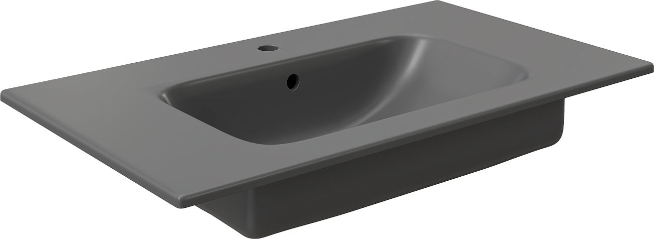 Раковина накладная керамическая прямоугольная 47х81 см антрацит Stworki "Гриндстед" 43081-112-KL - изображение 3