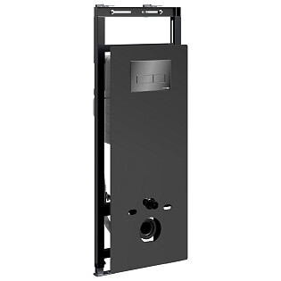 Инсталляция для подвесного унитаза с черной глянцевой кнопкой Wasserkraft Salm 27TLT.010.ME.BL.PB03