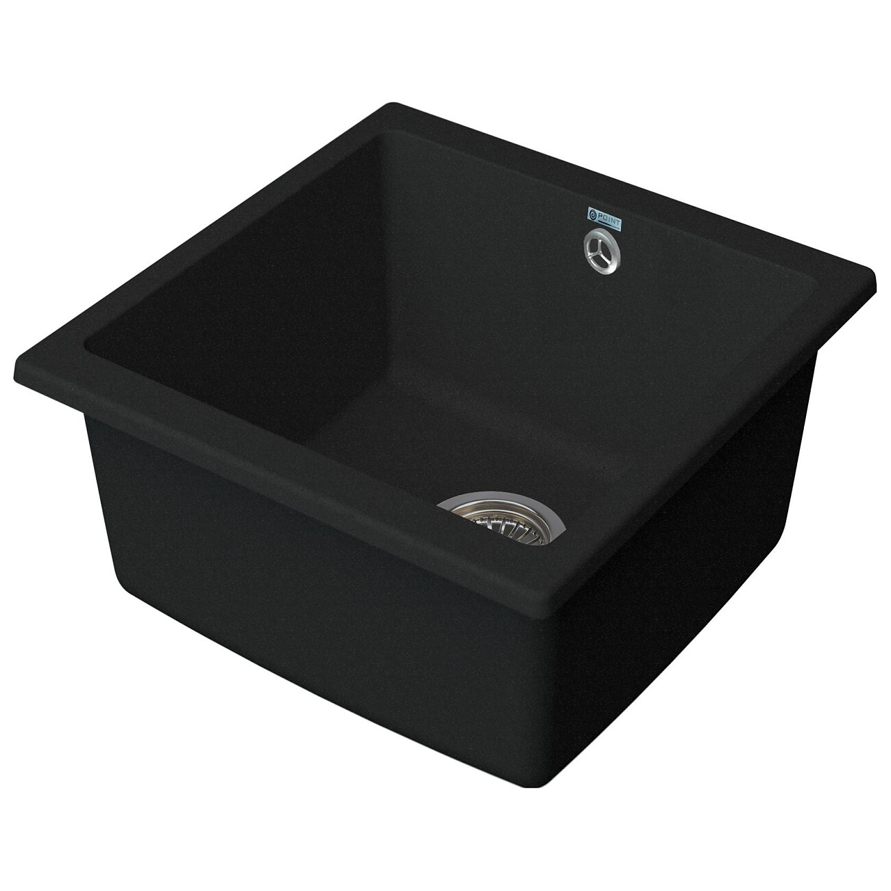 Мойка кухонная кварцевая квадратная черная Point "Бату 45" PN3008B - изображение 2