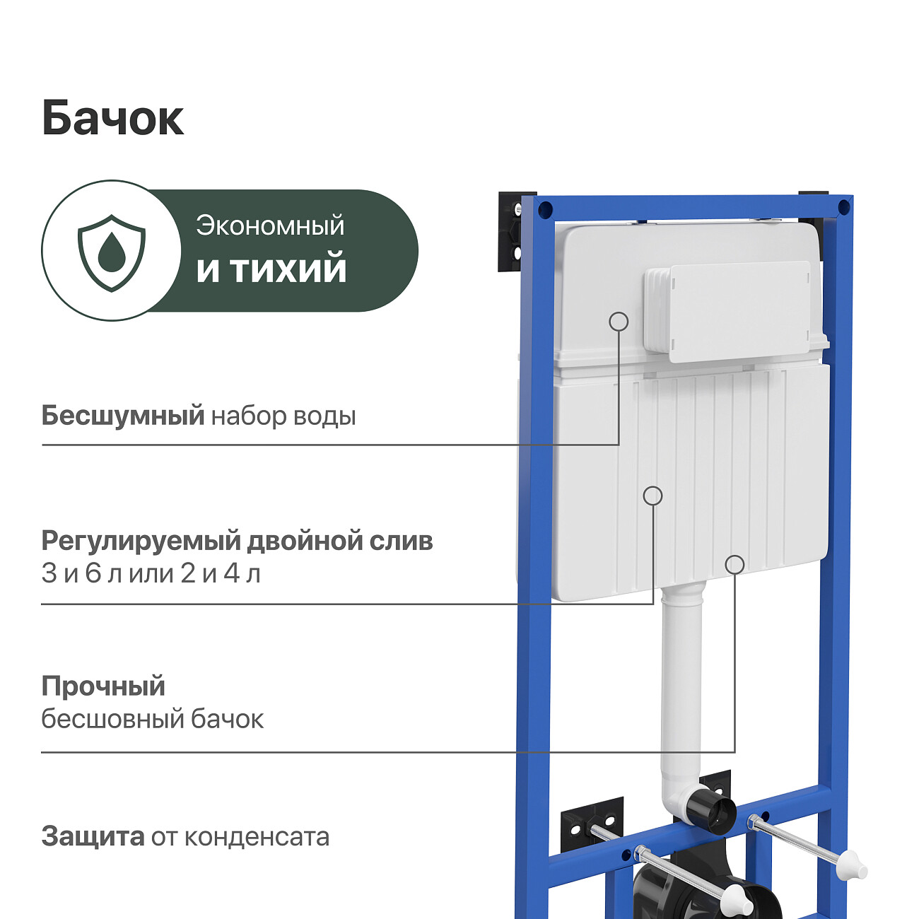 Система инсталляции для унитазов Stworki 510162 с черной матовой кнопкой 575792 - изображение 7
