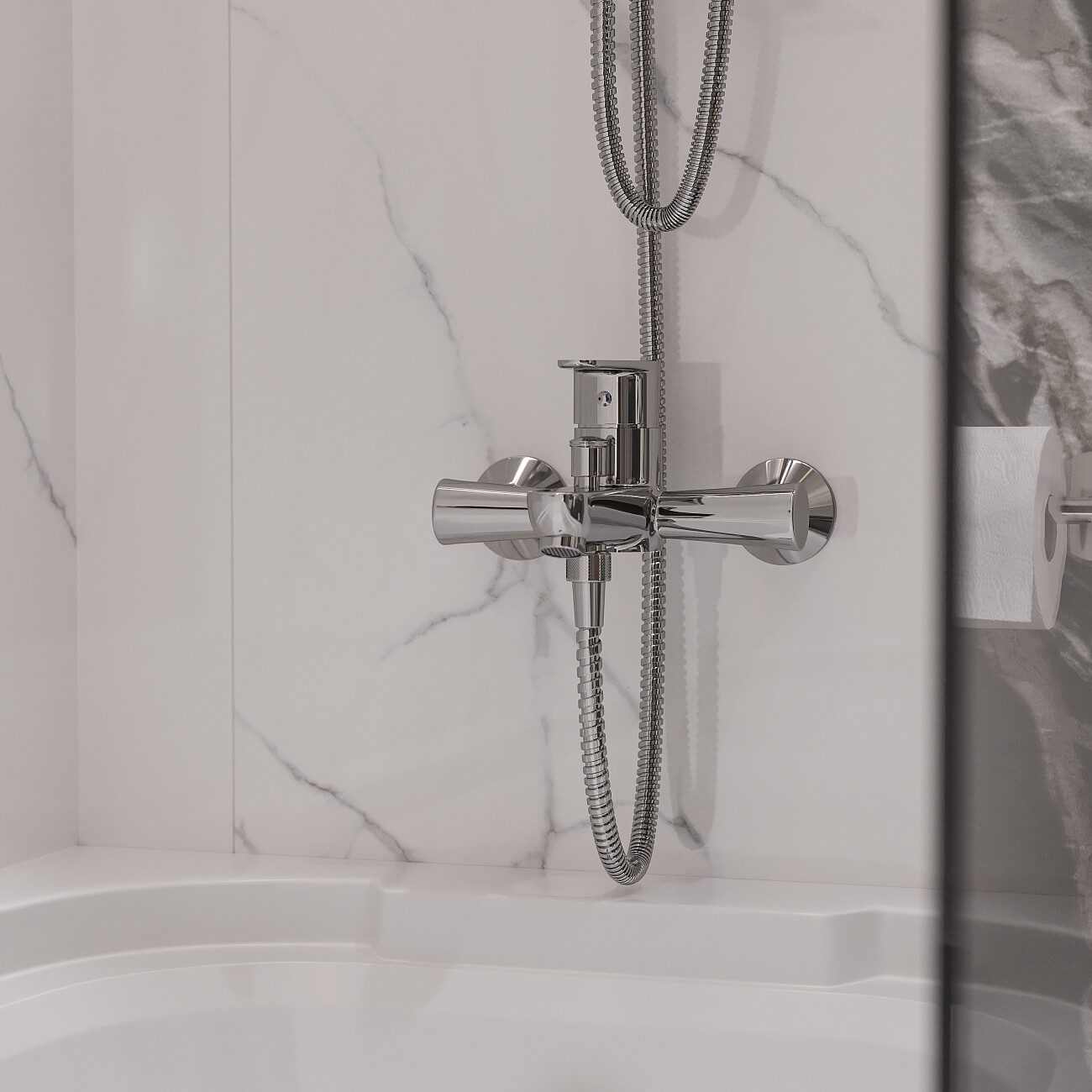 Смеситель для ванны и душа хром Diwo "Углич" UG-02cr - изображение 5