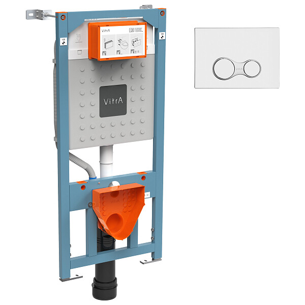 Инсталляция для унитаза и панель смыва глянцевый хром Vitra Rapid 700-1873 - изображение 1